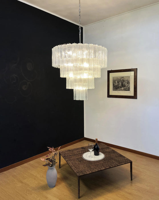 Vintage Murano Transparent Glass Chandelier-DWHOME
