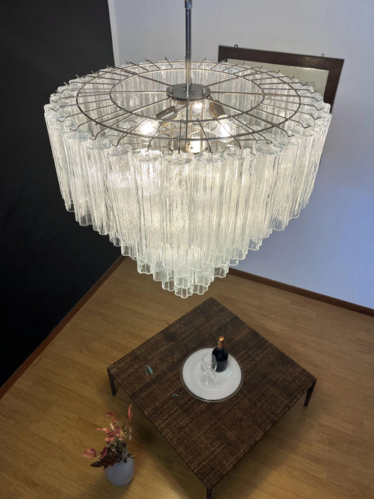 Vintage Murano Transparent Glass Chandelier-DWHOME