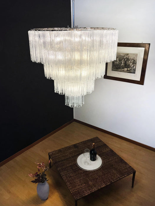 Vintage Murano Transparent Glass Chandelier-DWHOME