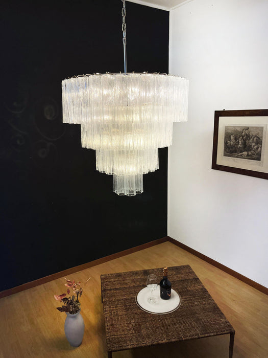 Vintage Murano Transparent Glass Chandelier-DWHOME