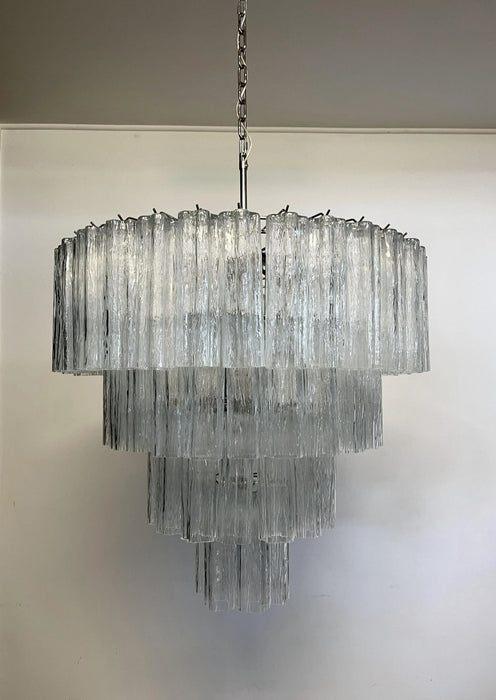 Vintage Murano Transparent Glass Chandelier-DWHOME