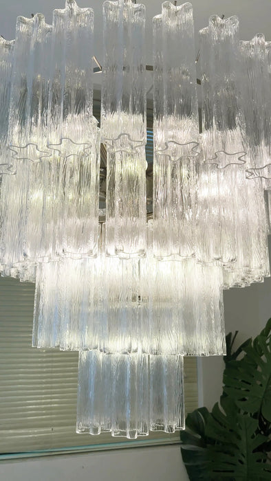 Vintage Murano Transparent Glass Chandelier-DWHOME