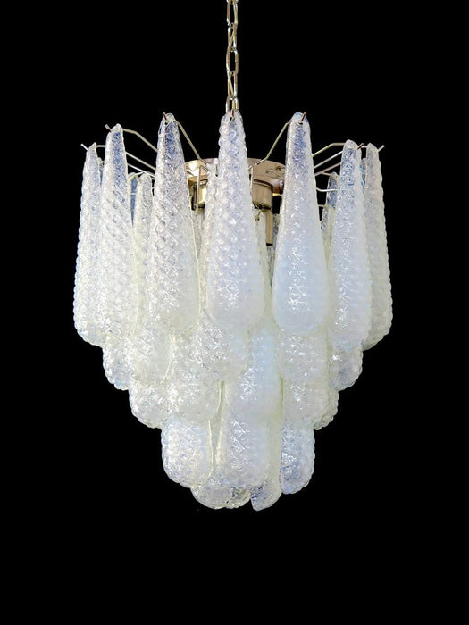Vintage Murano Transparent Glass Petals Chandelier-DWHOME