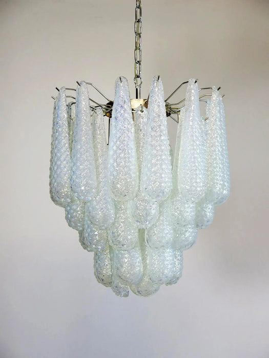 Vintage Murano Transparent Glass Petals Chandelier-DWHOME