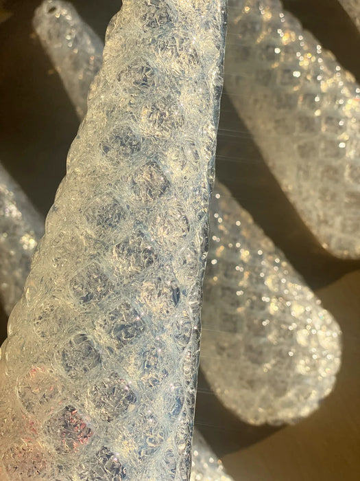 Vintage Murano Transparent Glass Petals Chandelier-DWHOME