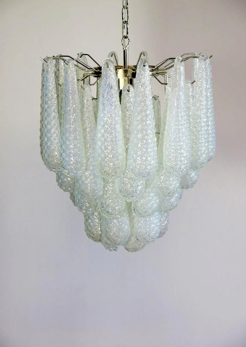 Vintage Murano Transparent Glass Petals Chandelier-DWHOME
