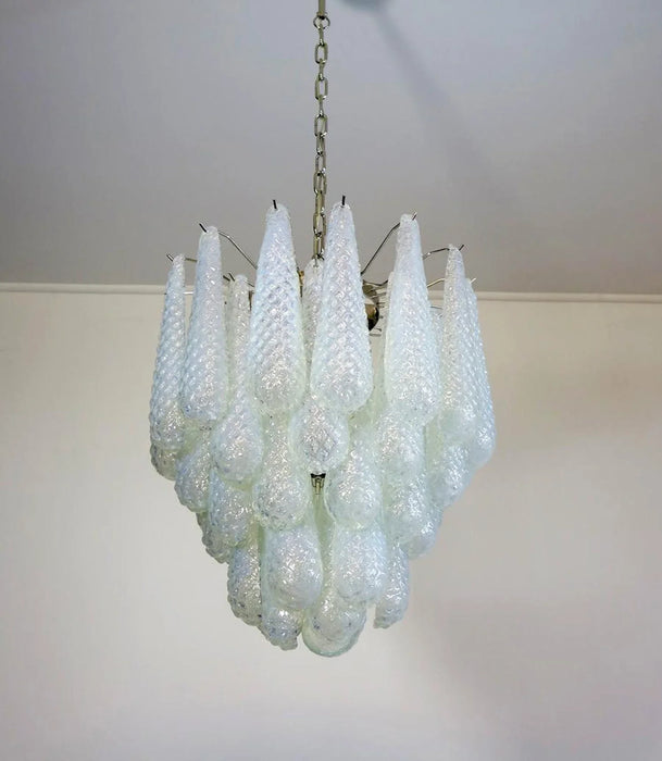 Vintage Murano Transparent Glass Petals Chandelier-DWHOME