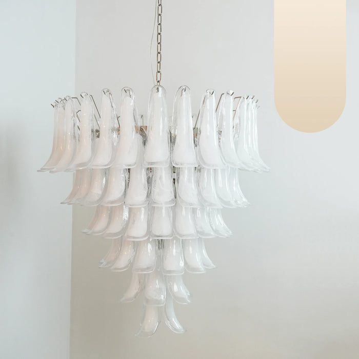 Vintage Murano Transparent Glass Petals Chandelier-DWHOME