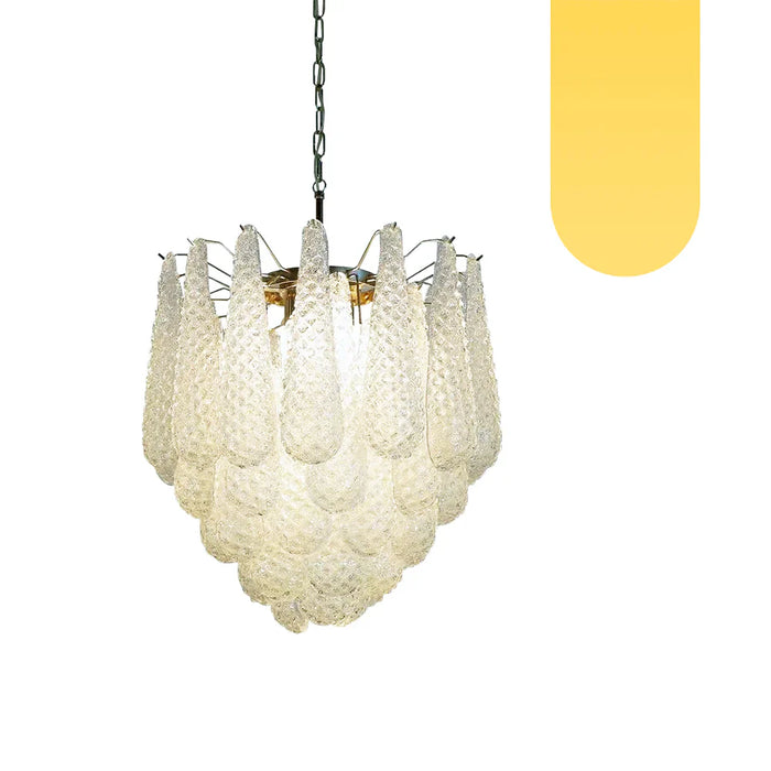 Vintage Murano Transparent Glass Petals Chandelier-DWHOME