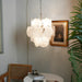 Vintage Murano White Glass Disks Chandelier-DWHOME