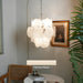 Vintage Murano White Glass Disks Chandelier-DWHOME