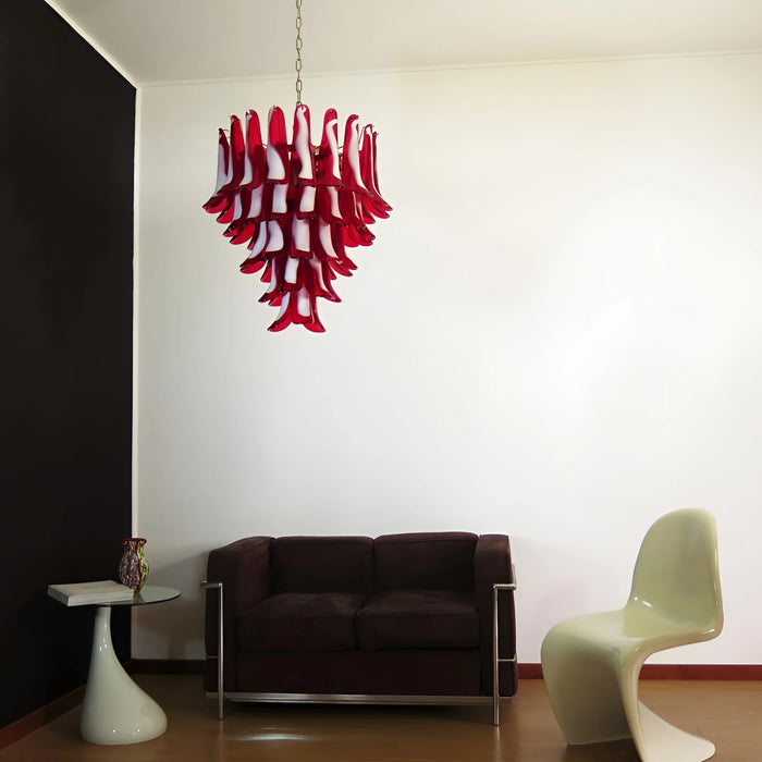 Vintage Red Murano Petals Chandelier-DWHOME