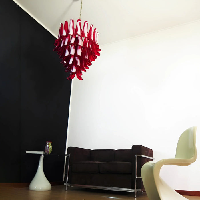 Vintage Red Murano Petals Chandelier-DWHOME