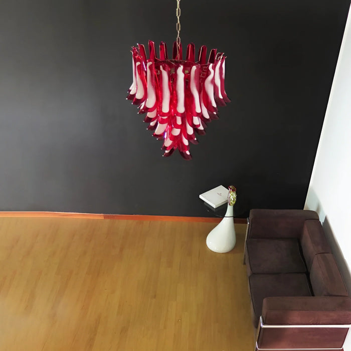 Vintage Red Murano Petals Chandelier-DWHOME
