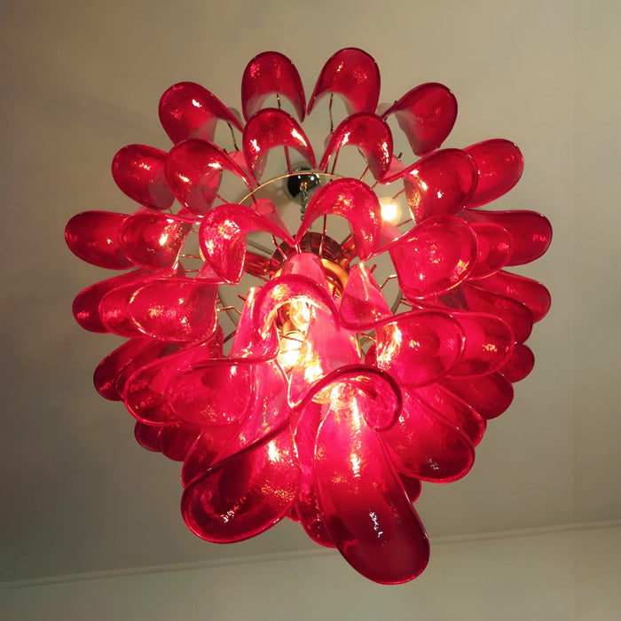 Vintage Red Murano Petals Chandelier-DWHOME