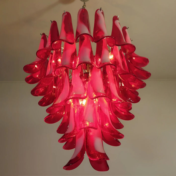 Vintage Red Murano Petals Chandelier-DWHOME