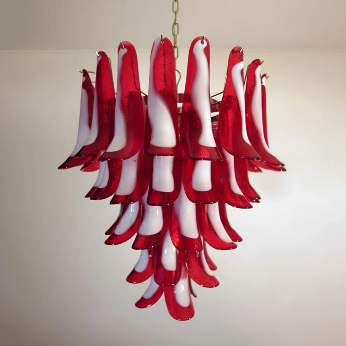 Vintage Red Murano Petals Chandelier-DWHOME