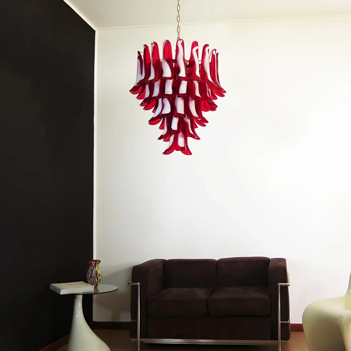 Vintage Red Murano Petals Chandelier-DWHOME