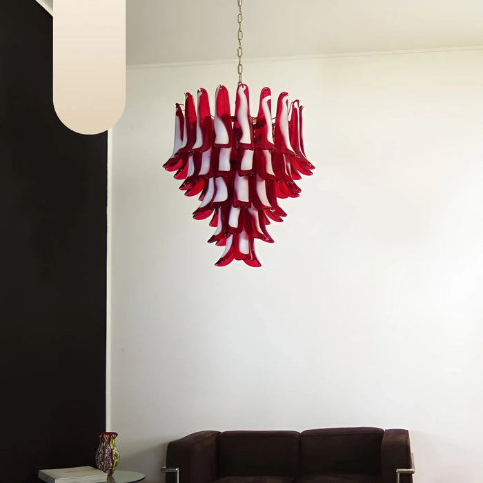 Vintage Red Murano Petals Chandelier-DWHOME