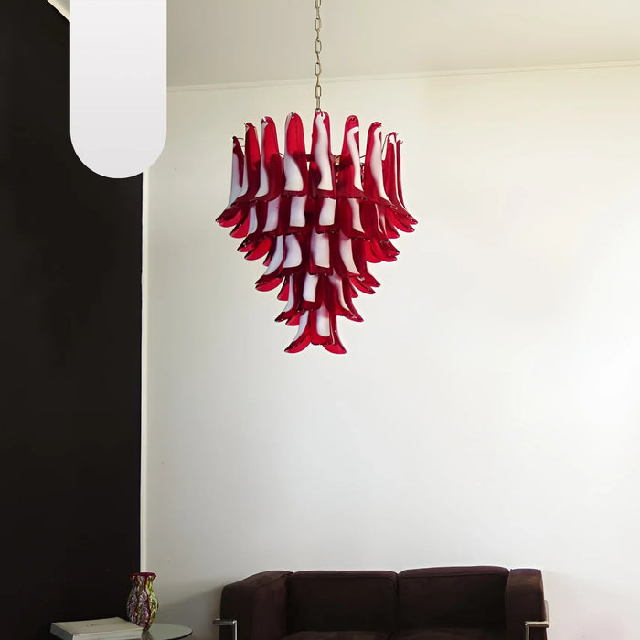 Vintage Red Murano Petals Chandelier-DWHOME
