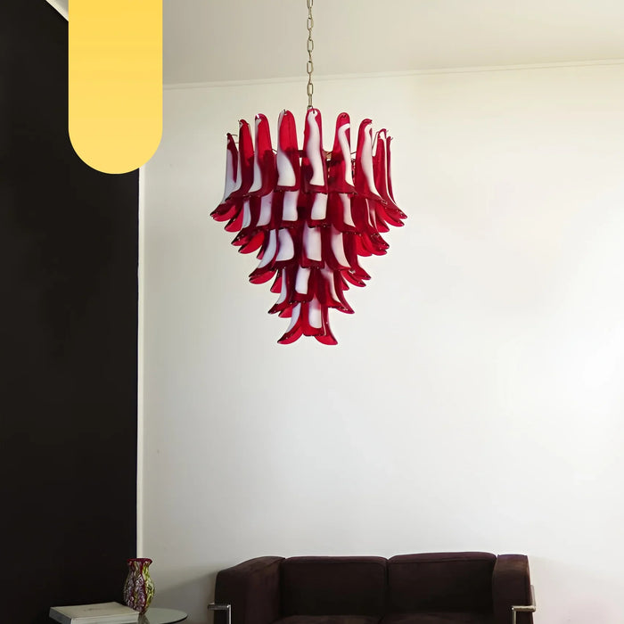 Vintage Red Murano Petals Chandelier-DWHOME