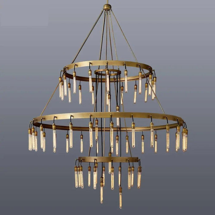 Vintage Round 3 Tier Metal Axis Pendant Chandelier - DWHOME