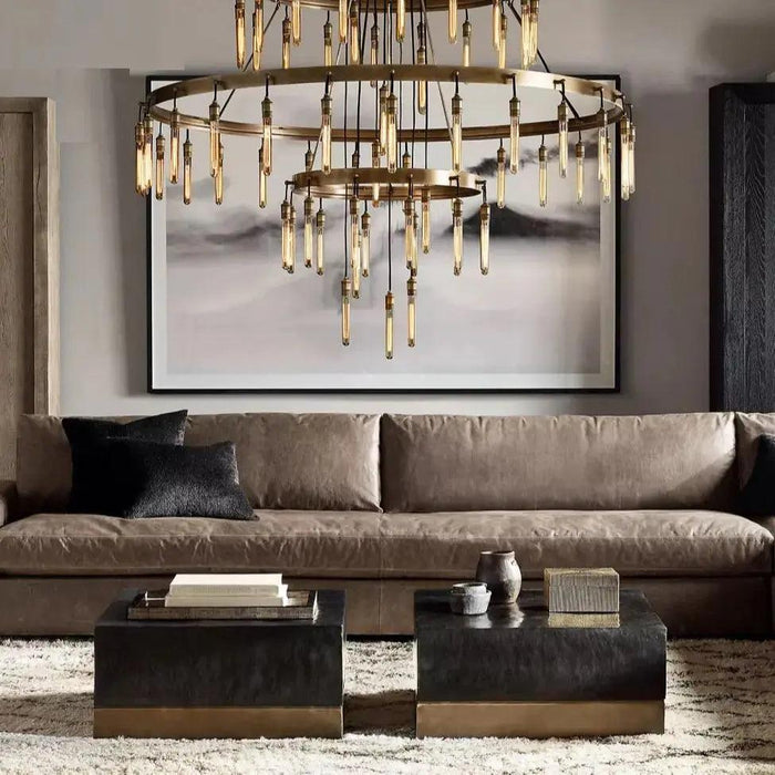 Vintage Round 3 Tier Metal Axis Pendant Chandelier - DWHOME