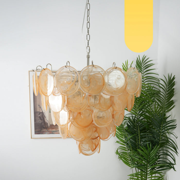 Elegant Gold Murano Disc Chandelier-DWHOME