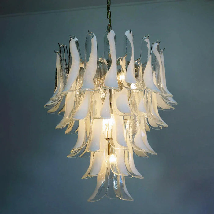 Vintage Transparent Murano Petals Chandelier