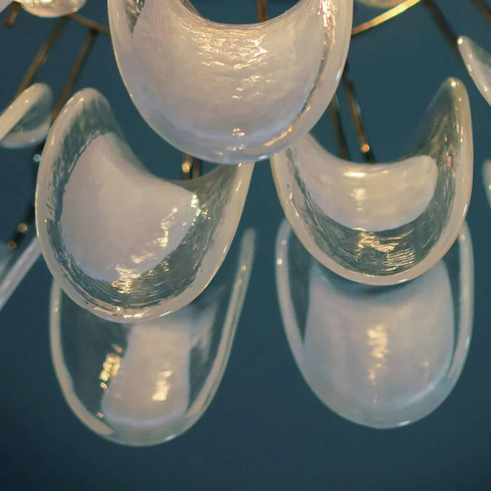 Vintage Transparent Murano Petals Chandelier