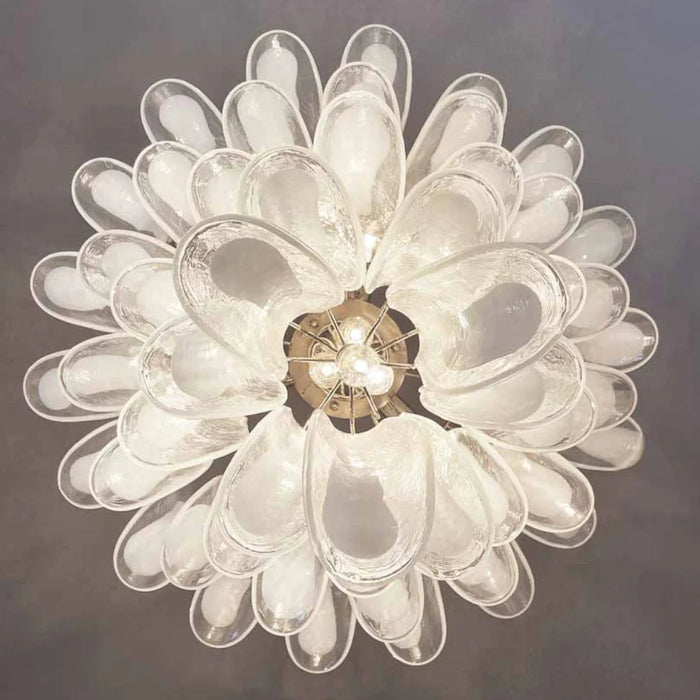 Vintage Transparent Murano Petals Chandelier