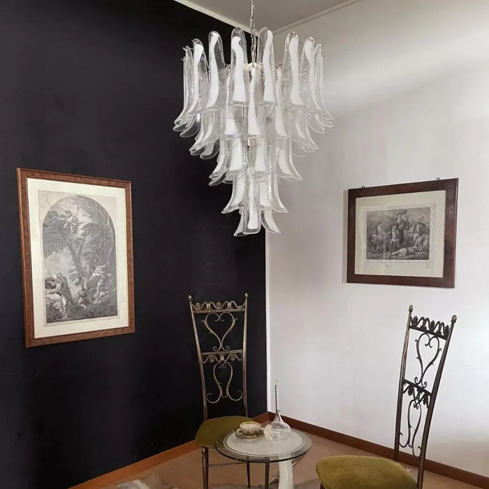 Vintage Transparent Murano Petals Chandelier