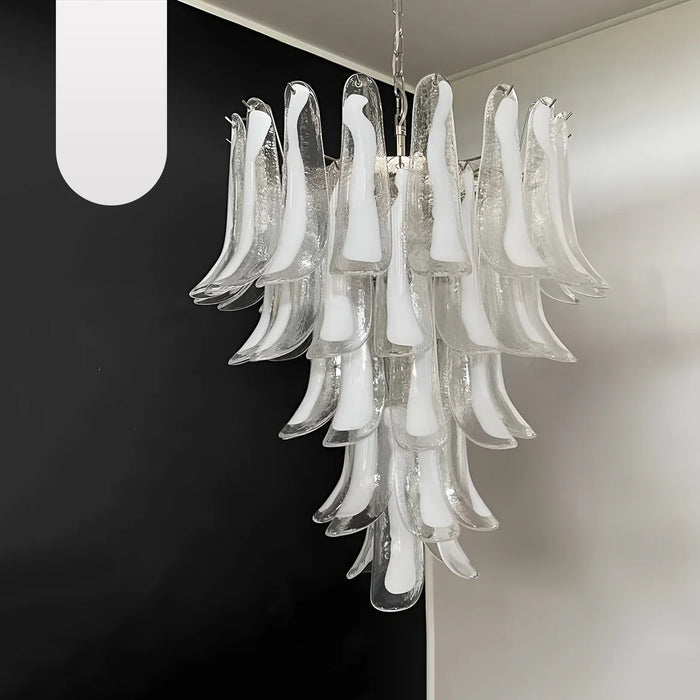 Vintage Transparent Murano Petals Chandelier