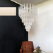 Vintage Transparent Murano Glass Petals Drop Chandelier-DWHOME