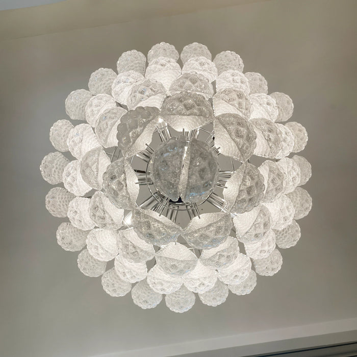 Vintage Transparent Murano Glass Petals Drop Chandelier-DWHOME