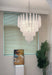 Vintage Transparent Murano Glass Petals Drop Chandelier-DWHOME