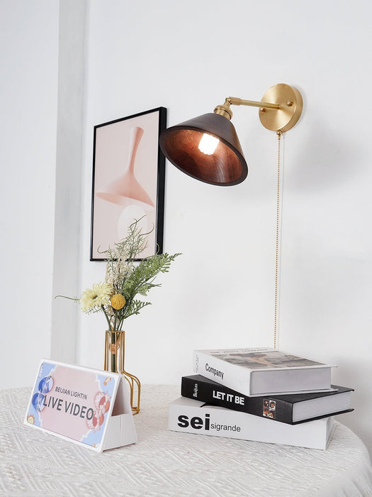Vintage Wood Plug - in Wall Lamp - Vakkerlight