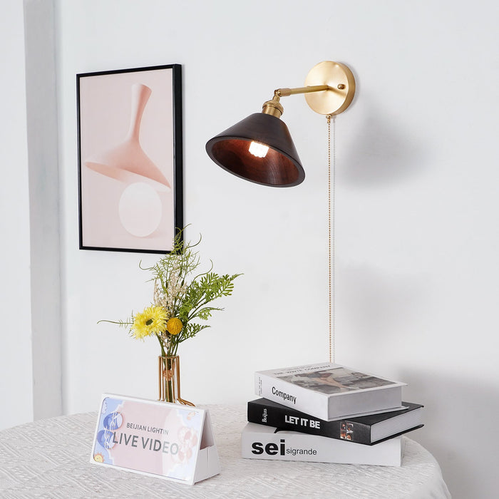 Vintage Wood Plug - in Wall Lamp - Vakkerlight