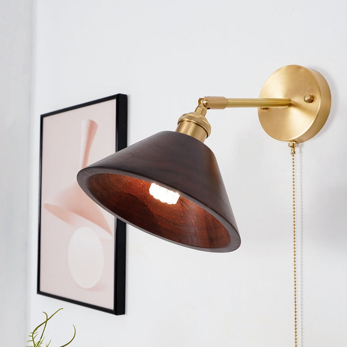 Vintage Wood Plug - in Wall Lamp - Vakkerlight