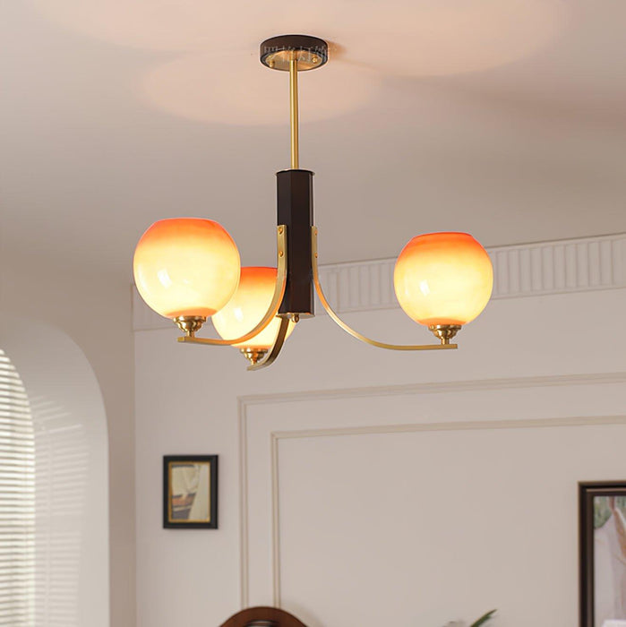 Vintage Caramel Globe Chandelier-DWHOME