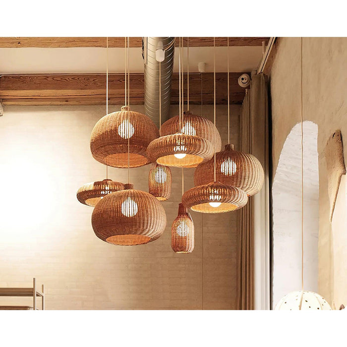 Vintage Rattan Pendant Lamp-DWHOME