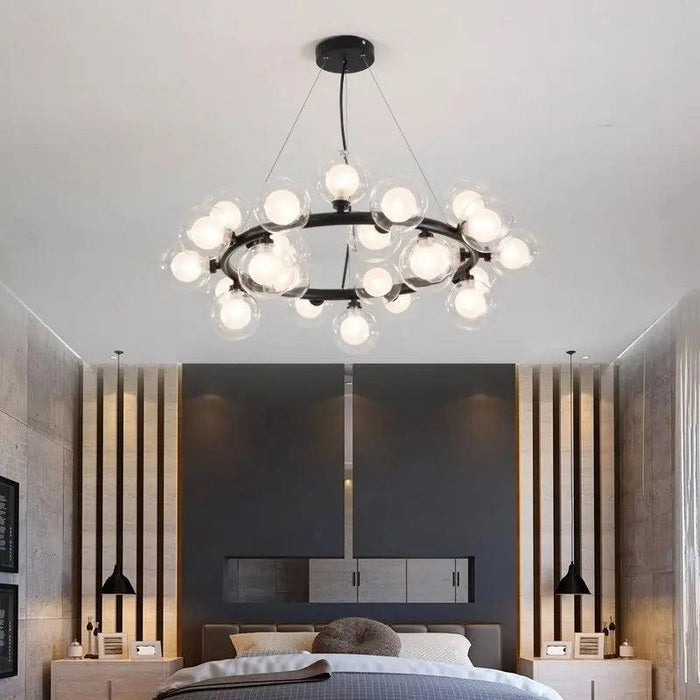 Violet Gold Glass Bubble Chandelier - DWHOME