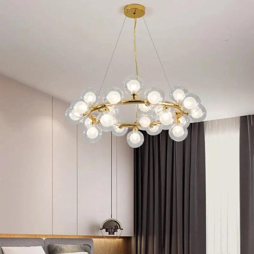 Violet Gold Glass Bubble Chandelier-DWHOME
