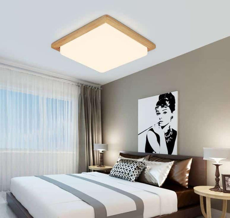 WALBRIDGE Wooden Square Ceiling Lamp - DWHOME
