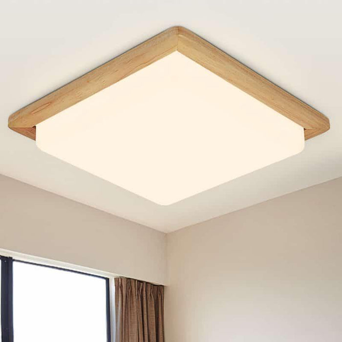 WALBRIDGE Wooden Square Ceiling Lamp - DWHOME