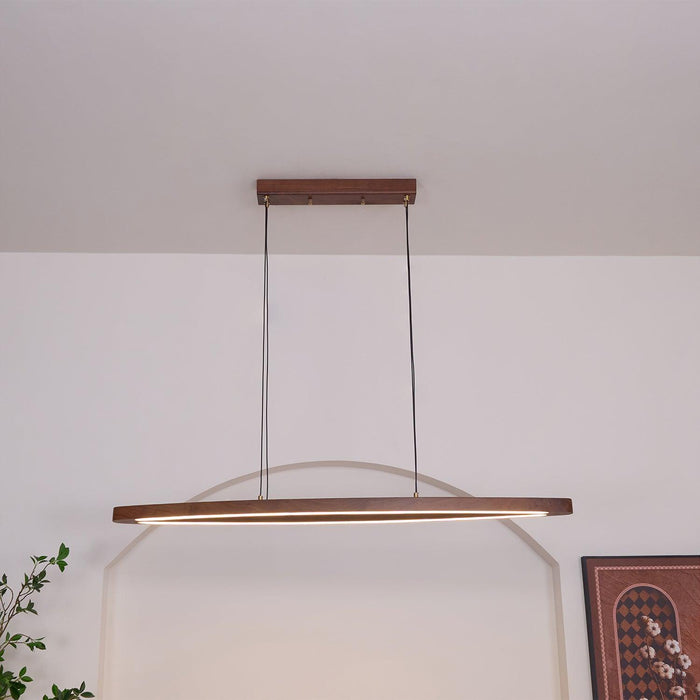 Walnut Arc Linear Pendant Lamp-DWHOME