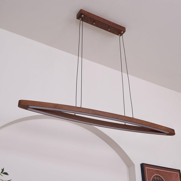Walnut Arc Linear Pendant Lamp-DWHOME