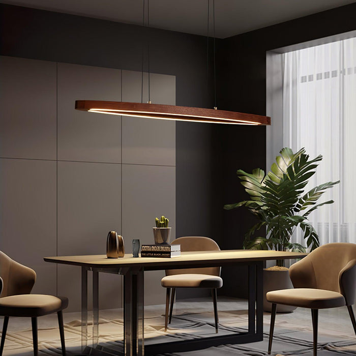 Walnut Arc Linear Pendant Lamp-DWHOME