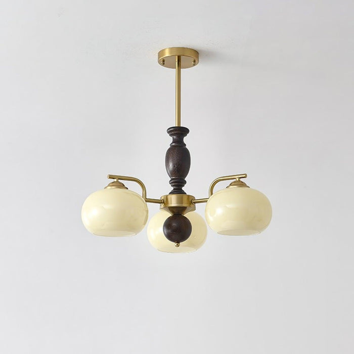 Walnut Beige Orb Chandelier-DWHOME
