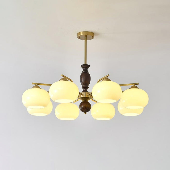 Walnut Beige Orb Chandelier-DWHOME
